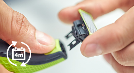 Zamijeni o&scaron;trice OneBlade svaka 4 mjeseca za optimalne rezultate.